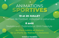 Animations sportives au Parc Loisirs et Nature de La Porte du Hainaut à Raismes