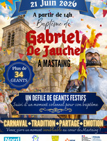 Baptême du géant Gabriel de Jauche à Mastaing